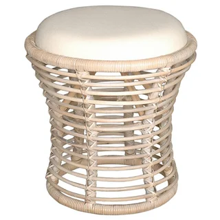 Abby Casual Off-White Natural Stool