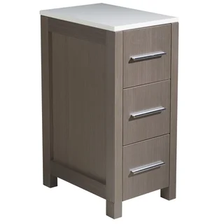 Fresca Torino 12-inch Grey Oak Bathroom Linen Side Cabinet