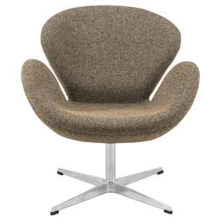 LeisureMod Brown Modern Wool Luray Chair