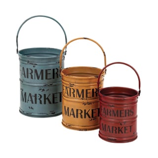 Farmhouse Distressed Metal Containers (Set of 3)