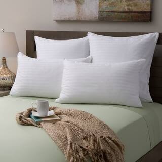 European Heritage 400 Thread Count 100-percent Cotton Damask Stripe Pillow Protectors (Set of 2) - White