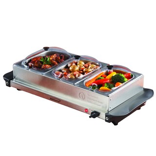 Brentwood BF-315 Triple Buffet Server with Warming Tray