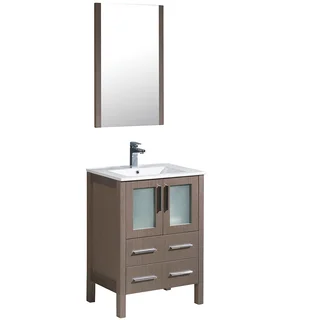 Fresca Torino 24-inch Grey Oak Modern Bathroom Vanity with Integrated Sink