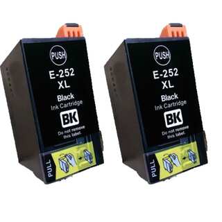 Epson T252XL BK Compatible Inkjet Cartridge for 3620 3640 7110 7610 7620 (Pack of 2)