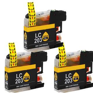 Brother LC203 Y XL Compatible Inkjet Cartridge for MFC-J4625DW MFC-J5320DW MFC-J5620DW MFC-J5625DW MFC-J5720DW (Pack of 3)