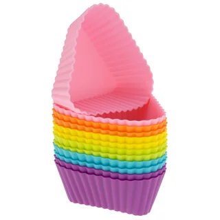 Freshware 12-pack Silicone Mini Triangle Reusable Cupcake and Muffin Baking Cup