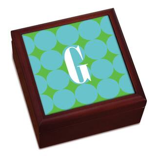Blue Polka Dots Personalized Keepsake Box