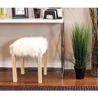 Somette Faux Wool 15-inch Square Stool