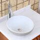 Elite 1575 Round White / grey Willow Porcelain Ceramic Bathroom Vessel Sink - Thumbnail 4