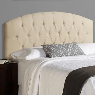 Humble + Haute Halifax King Size Ivory 100 Linen Curved Upholstered Headboard