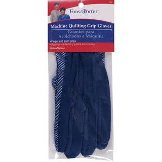Fons & Porter Machine Quilting Grip Gloves 1 PairMedium Blue