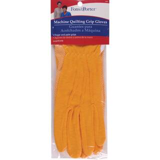 Fons & Porter Machine Quilting Grip Gloves 1 PairLarge Gold