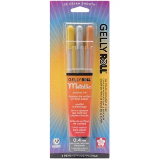 Gelly Roll Metallic Medium Point Pens 3/PkgGold, Silver & Copper