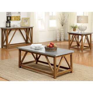 Furniture of America Loren Industrial Style 3-Piece Accent Table Set