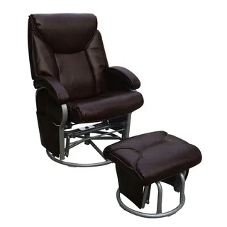 Bonded Leather Glider and Ottoman