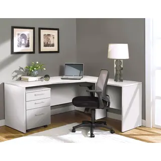 White Corner L Shaped Desk