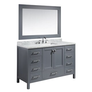 Design Element London 54-inch Single Sink Vanity Set in Grey Finish
