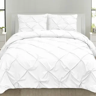Classic and Chic Pintuck Pinch Pleated 3-piece Comforter Set