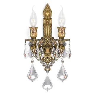 French Royal 2-light French Gold Finish Crystal Wall Sconce Light
