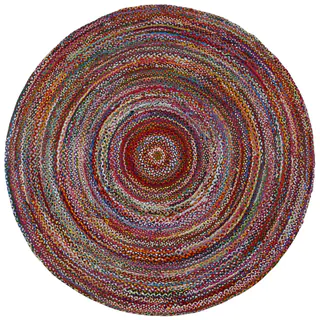 Brilliant Ribbon Multi Colored (3'x3') Round Rug