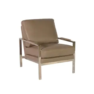 Lazzaro Leather Adams Stainless Steel Arm Chair