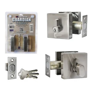 Guardian Deadbolt Square Door Single Cylinder Lock Set