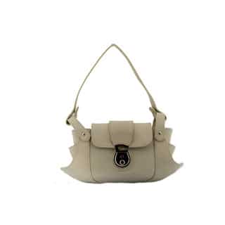 24/7 Comfort Apparel Faux Leather Beige Handbag