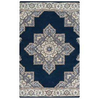 Arden Loft Crown Way Indigo Blue/ Shades of Navy Blue Oriental Hand-tufted Wool Area Rug (10' x 14')
