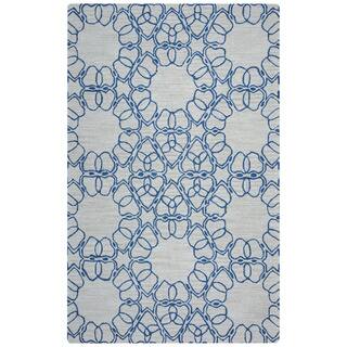 Arden Loft Easley Meadow Beige/ Blue Geometric Abstract Hand-tufted Wool Area Rug (2'6' x 10')