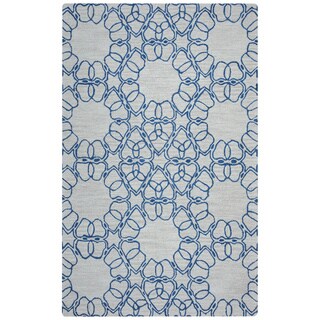 Arden Loft Easley Meadow Beige/ Blue Geometric Abstract Hand-tufted Wool Area Rug (10' x 14')
