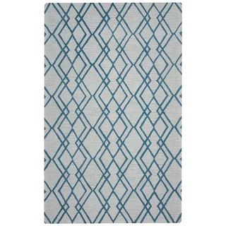 Arden Loft Easley Meadow Ivory/ Light Blue Geometric Abstract Hand-tufted Wool Area Rug (9' x 12')