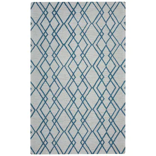 Arden Loft Easley Meadow Ivory/ Light Blue Geometric Abstract Hand-tufted Wool Area Rug (10' x 14')