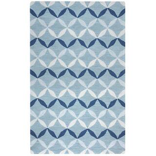 Arden Loft Easley Meadow Blue/ Grey Geometric Hand-tufted Wool Area Rug (8' x 10')