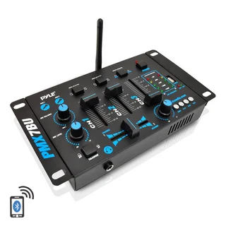 Pyle PMX7BU Bluetooth 3-Channel DJ MP3 Mixer, Mic-Talkover, USB Flash Reader, Dual RCA and Microphone Inputs, Headphone Jack