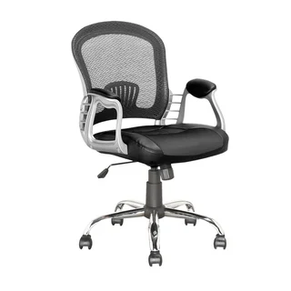 CorLiving LOF-208-O Black Leatherette/ Mesh Executive Office Chair