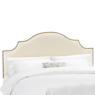 Skyline Furniture Shantung Parchment Nail Button Notched Headboard