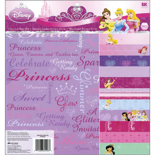 Disney Princess Paper Pad 12inX12in 24 Sheets12 Designs/2 Each