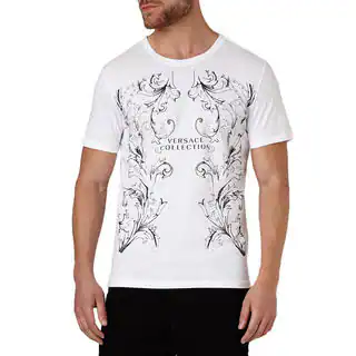 Versace Collection Men's White Crew Neck Logo Short Sleeve T-shirt