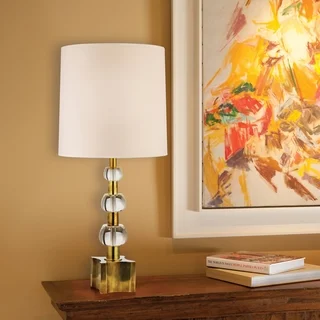 Hudson Valley Concordia 2-light Brass Table Lamp, Cream Shade