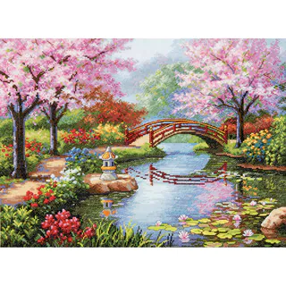 Gold Collection Japanese Garden Counted Cross Stitch Kit16inX12in 16 Count