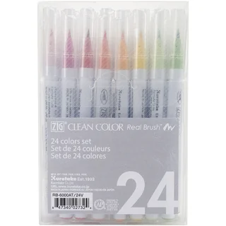 Zig Clean Color Real Brush Markers 24/Pkg