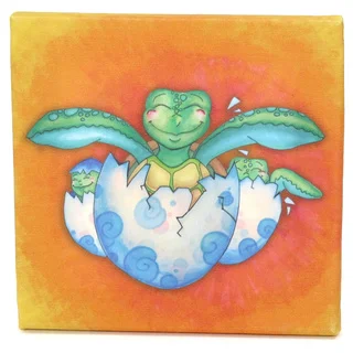 Growing Kids Sea Turtle Journey Series Canvas Wall Art - Hatching with Friends
