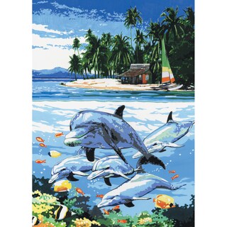Paint By Number Kit Artist Canvas Series 9inX12inDolphin Island