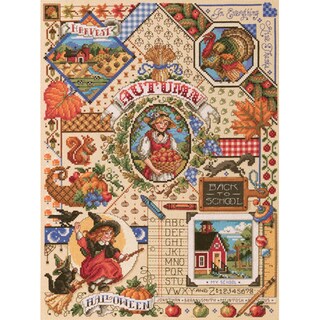 Autumn Sampler Counted Cross Stitch Kit14inX18in 14 Count