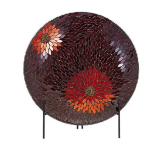 Autumn Flower Mosaic Charger and Stand