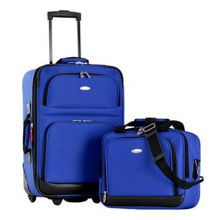 Olympia Let's Travel Blue 2-piece Expandable Carry-on Luggage Set