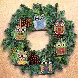 Owl Ornaments Counted Cross Stitch Kit3inX3in 14 Count Set Of 6