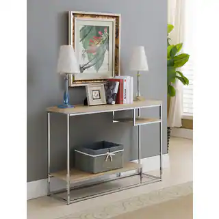 K and B Console Table With Chrome and Wood
