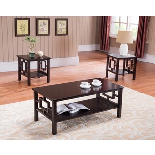 K&B T92 Cherry Cocktail Table and Two End Tables (Set of 3)