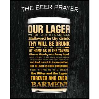 The Beer Prayer (16-inch x 20-inch) on Woodmount